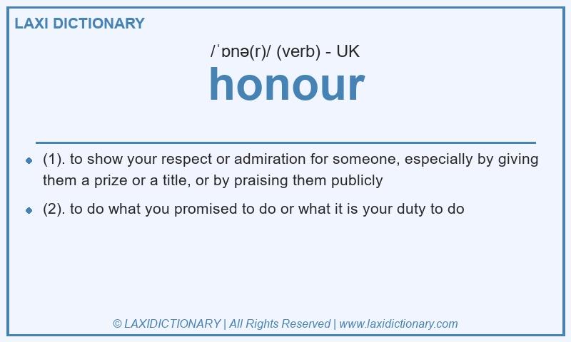 Definition honour in British English