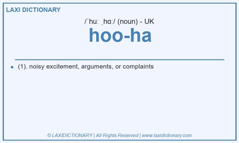Definition hoo-ha in British English