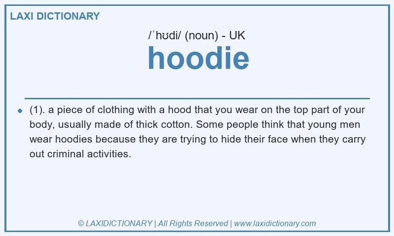 Definition hoodie in British English