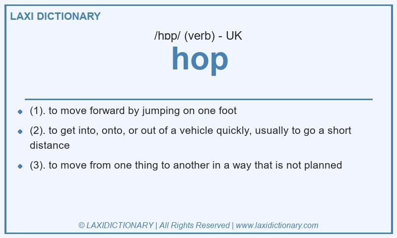 Definition hop in British English