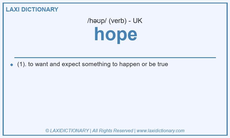 Definition hope in British English
