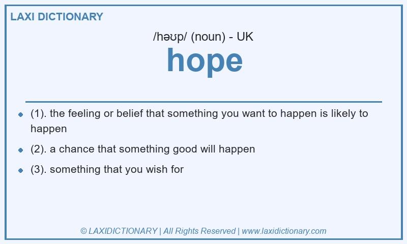 Definition hope in British English