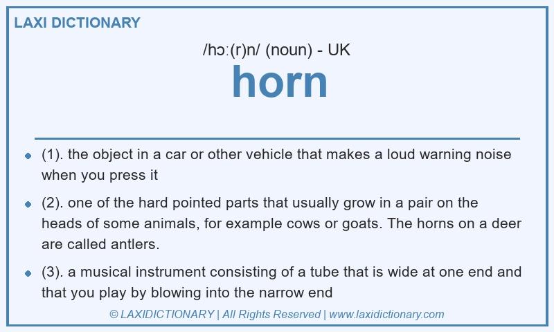 Definition horn in British English