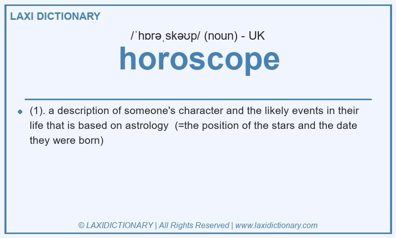 Definition horoscope in British English