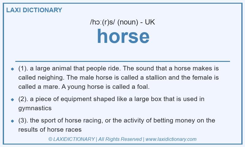 Definition horse in British English