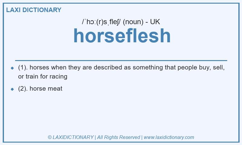 Definition horseflesh in British English