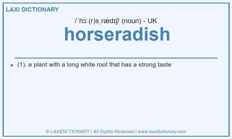 Definition horseradish in British English