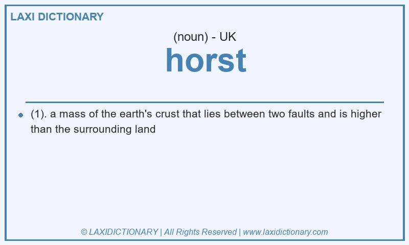 Definition horst in British English