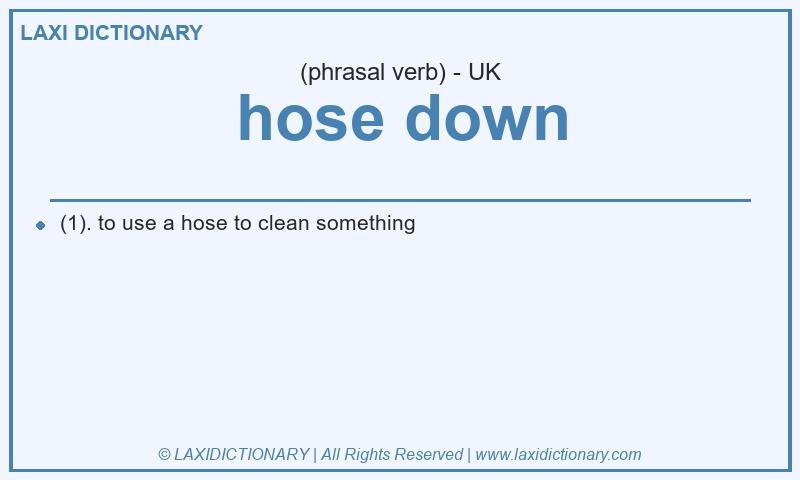 Definition hose down in British English
