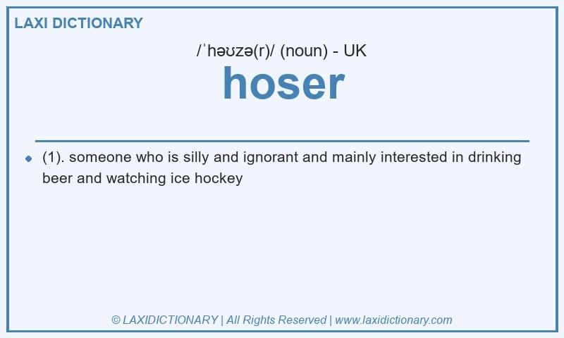 Definition hoser in British English
