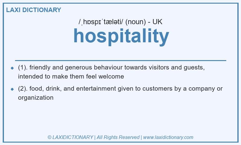 Definition hospitality in British English
