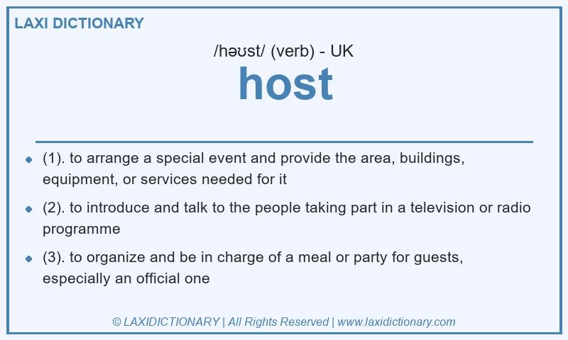 Definition host in British English