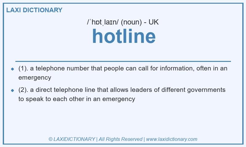 Definition hotline in British English