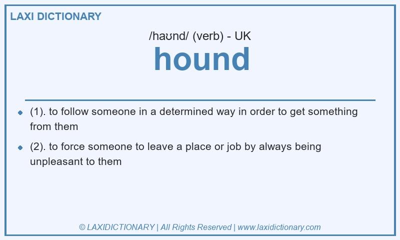 Definition hound in British English