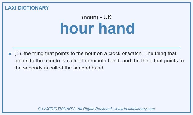 Definition hour hand in British English