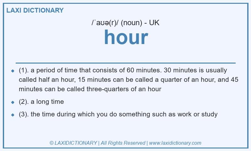 Definition hour in British English