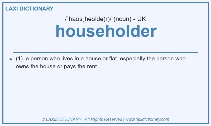 Definition householder in British English
