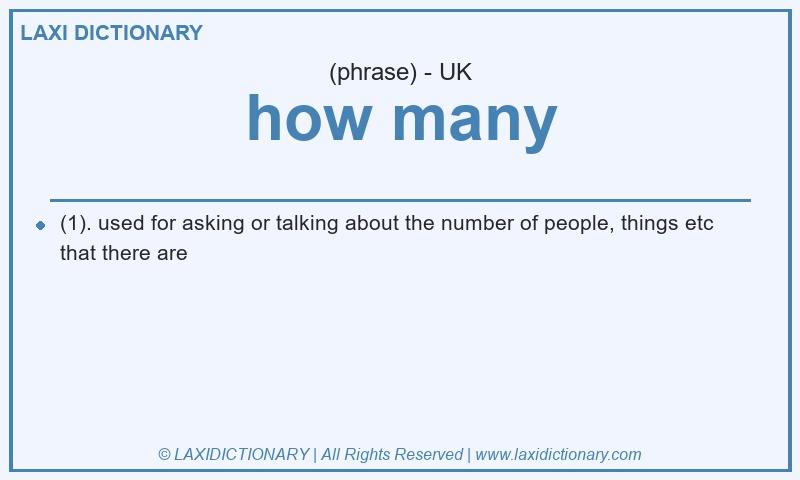 Definition how many in British English
