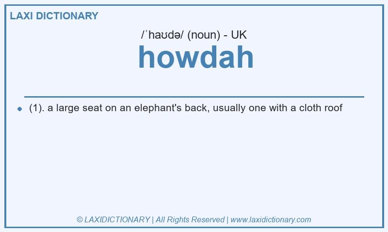 Definition howdah in British English