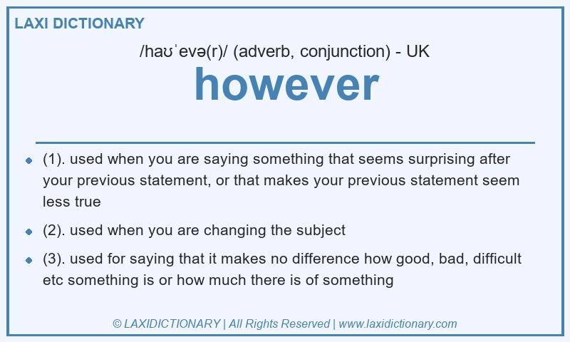 Definition however in British English