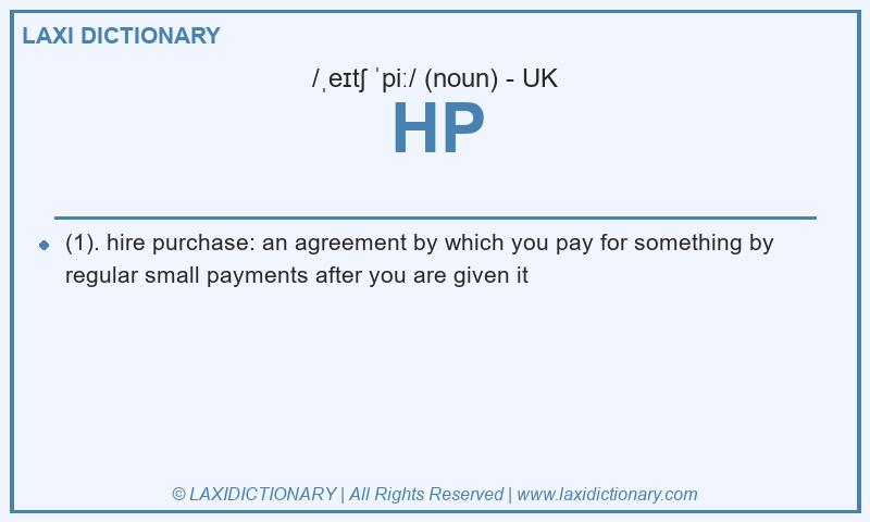 Definition HP in British English