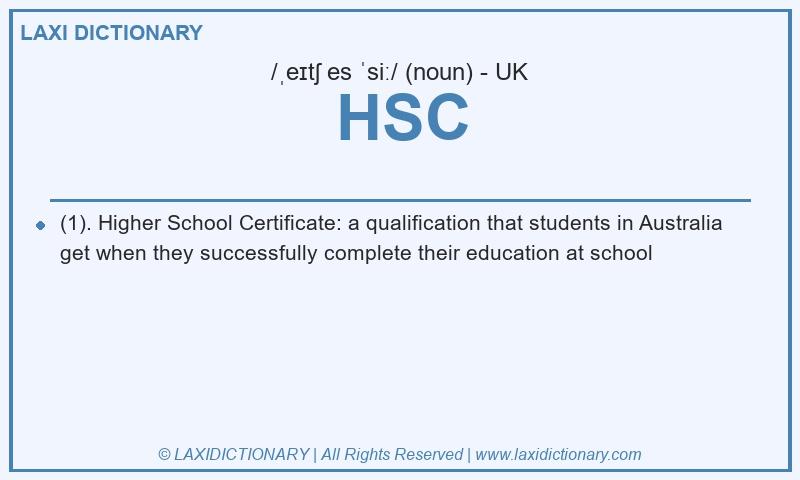 Definition HSC in British English