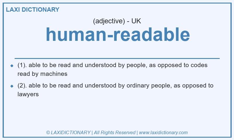 Definition human-readable in British English