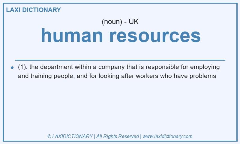 Definition human resources in British English