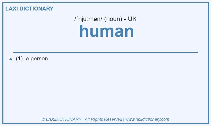 Definition human in British English