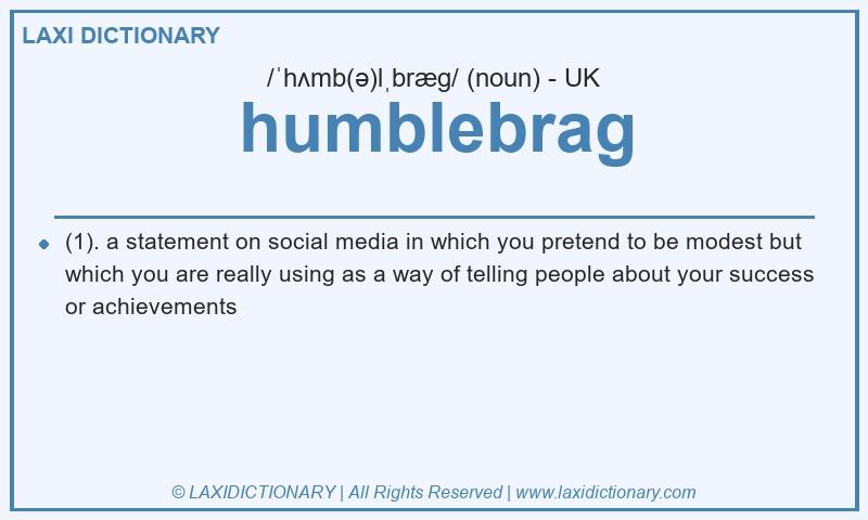 Definition humblebrag in British English