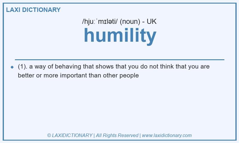 Definition humility in British English