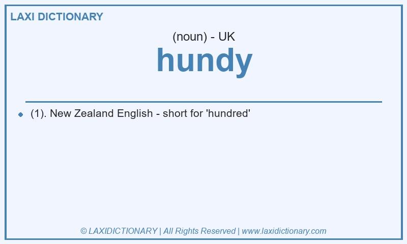 Definition hundy in British English