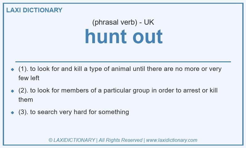Definition hunt out in British English