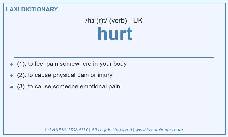 Definition hurt in British English