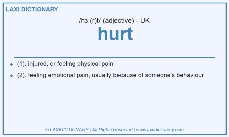 Definition hurt in British English