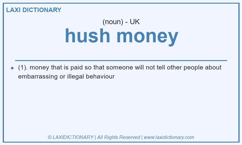Definition hush money in British English