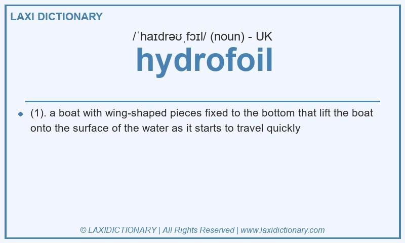 Definition hydrofoil in British English