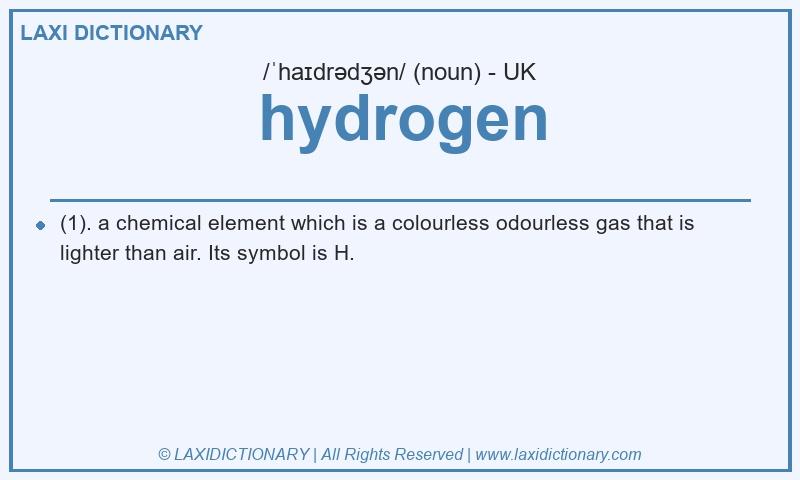 Definition hydrogen in British English