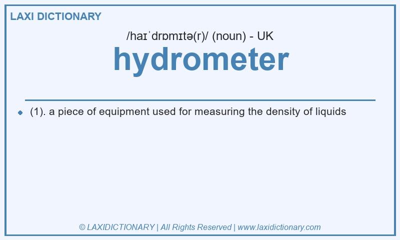 Definition hydrometer in British English