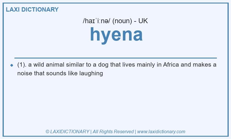 Definition hyena in British English