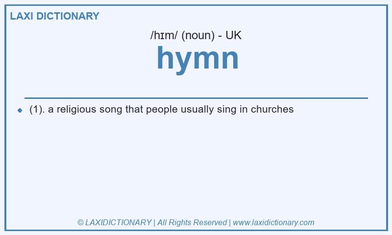 Definition hymn in British English