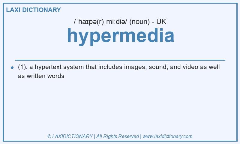 Definition hypermedia in British English