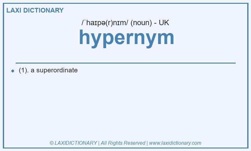 Definition hypernym in British English