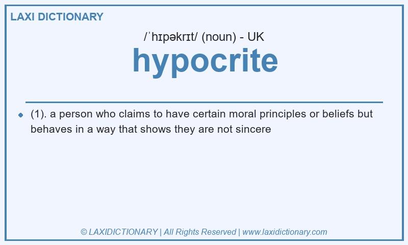 Definition hypocrite in British English