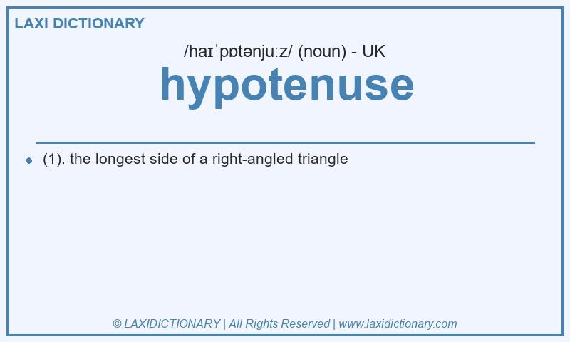 Definition hypotenuse in British English