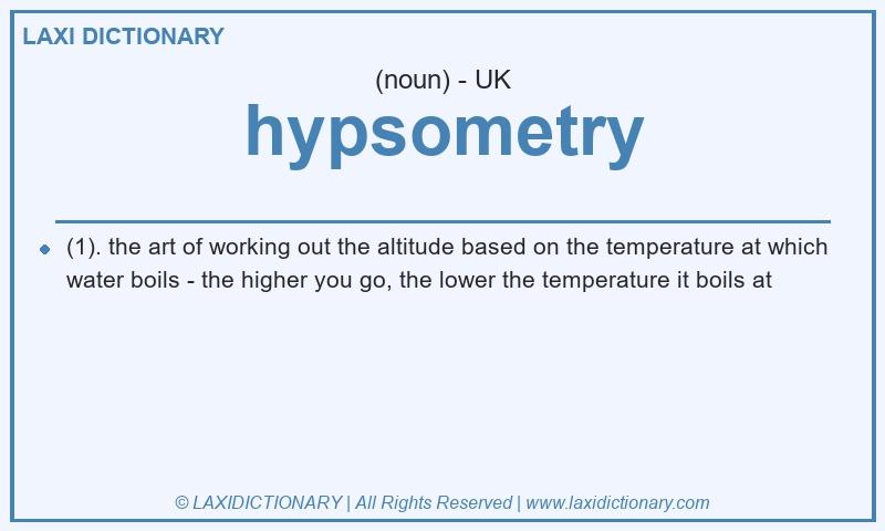 Definition hypsometry in British English