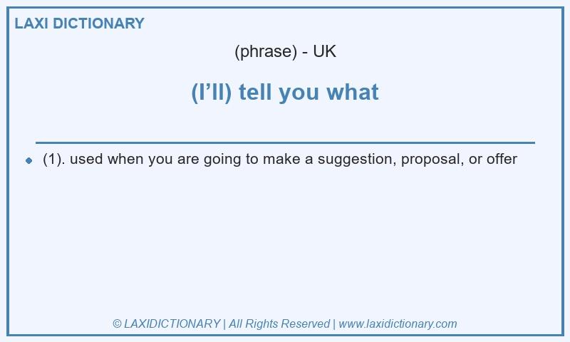 Definition (I’ll) tell you what in British English