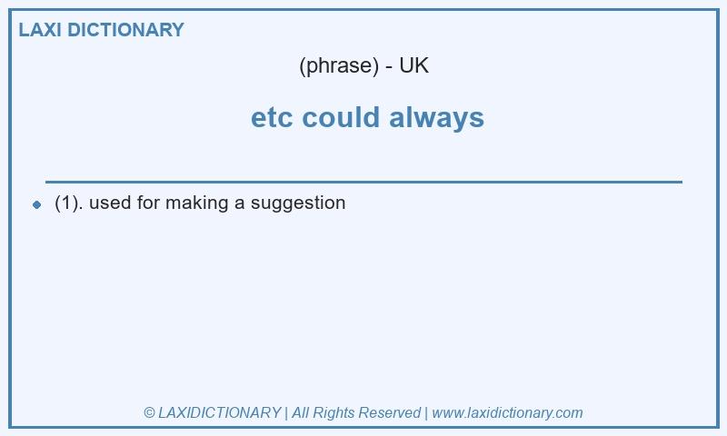 Definition etc could always in British English