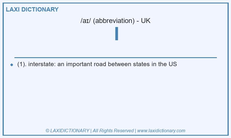 Definition I in British English