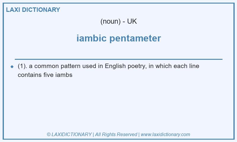 Definition iambic pentameter in British English